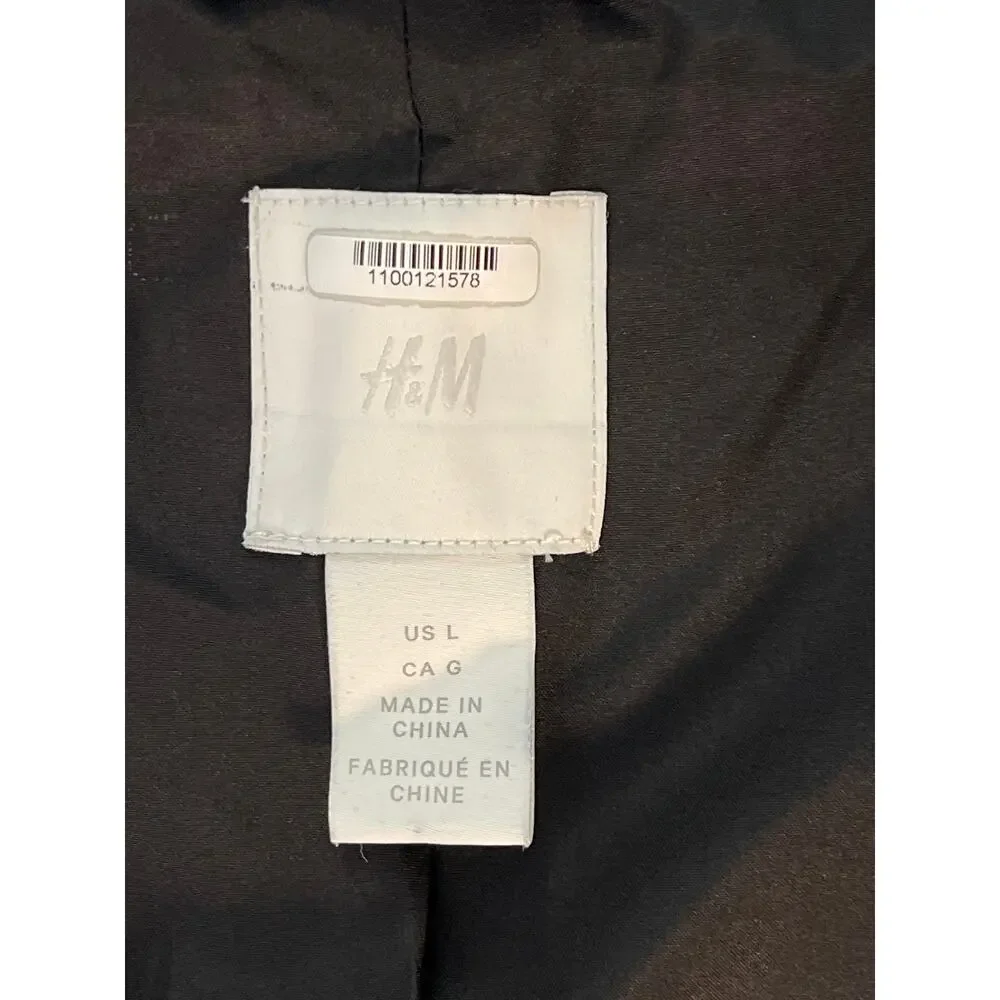 H&M‎ Women's Blazer with Shoulder Pads Color Black Size L Pre-owned